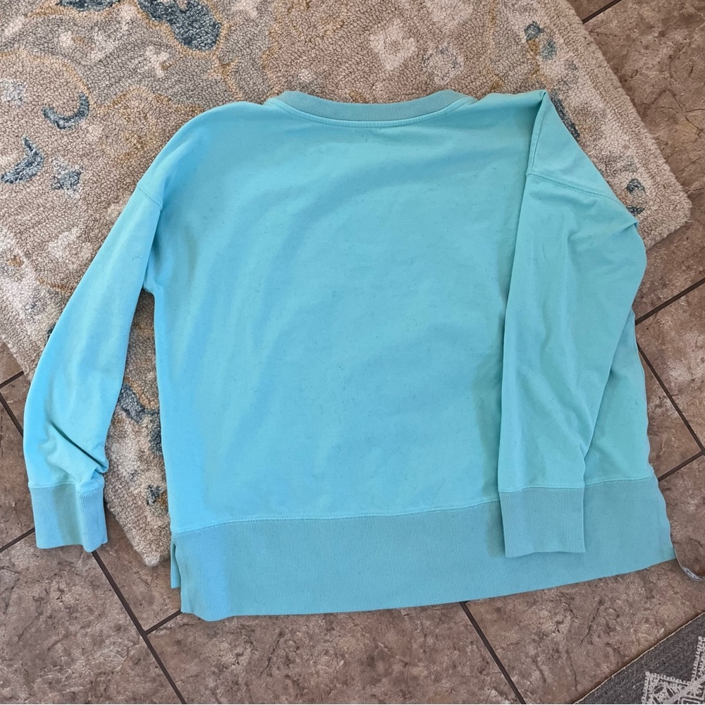Organic Cotton Oversized Eileen Fisher Aqua Pullover EUC small - Picture 5 of 5
